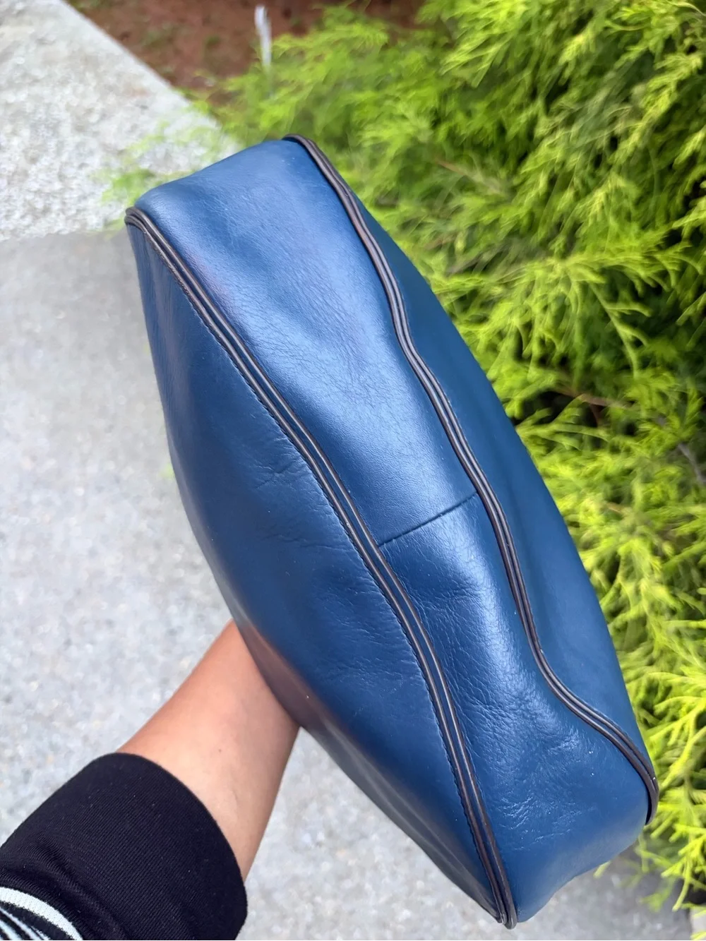 Michael Kors Navy  Leather Shoulder Bag with Chain Detail